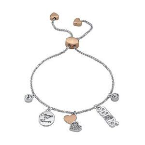 New $50 Brilliance Sister Swarovski Crystals Fine Silver Plated Bolo Bracelet